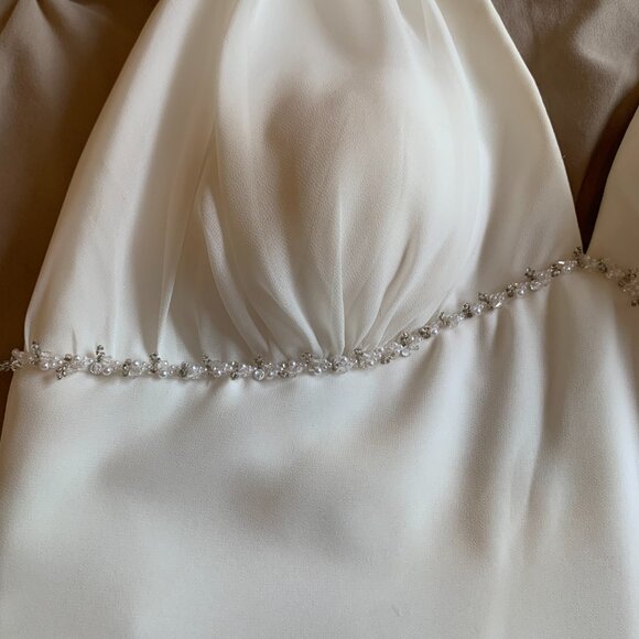 Barbra Allin Bridal Dress Halter Neck & Train - Picture 2 of 10